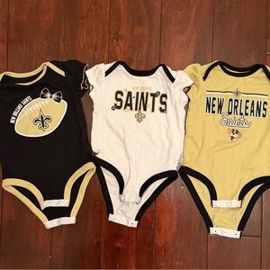 NFL New Orleans Saints Baby One-Piece Bodysuits - Black/White/Gold